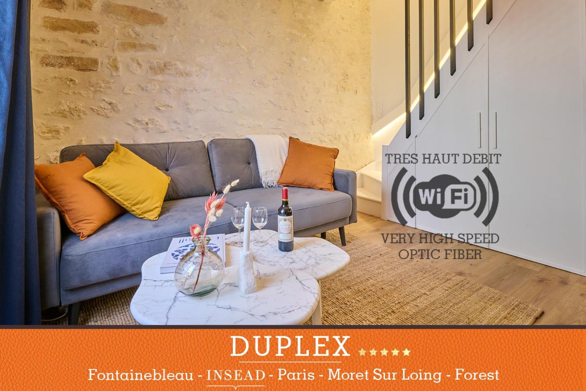 شقة Duplex Standing 7Min➤Fontainebleau-Insead⎮45Min➤Paris Veneux-les-Sablons المظهر الخارجي الصورة